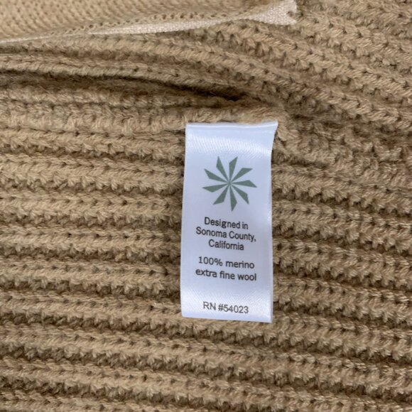 Athleta Stowe Women's XX-Small Tan Moto Full Zip 100% Merino Wool Cardigan EUC - Picture 5 of 14